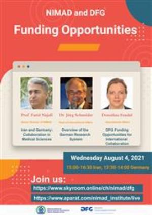 وبینار فرصت‌های حمایت از پژوهش‌های علوم پزشکی توسط مؤسسه DFG آلمان با مشارکت مؤسسه نیماد
