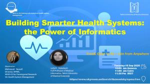 وبینار آموزشی بین المللی با عنوان Building Smarter Health Systems: The Power of Informatics