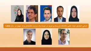 اسامی اعضای هیات علمی دانشکده داروسازی تبریز در لیست یک درصد دانشمندان برتر جهان در سال 1404